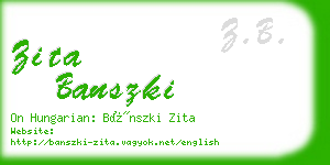 zita banszki business card